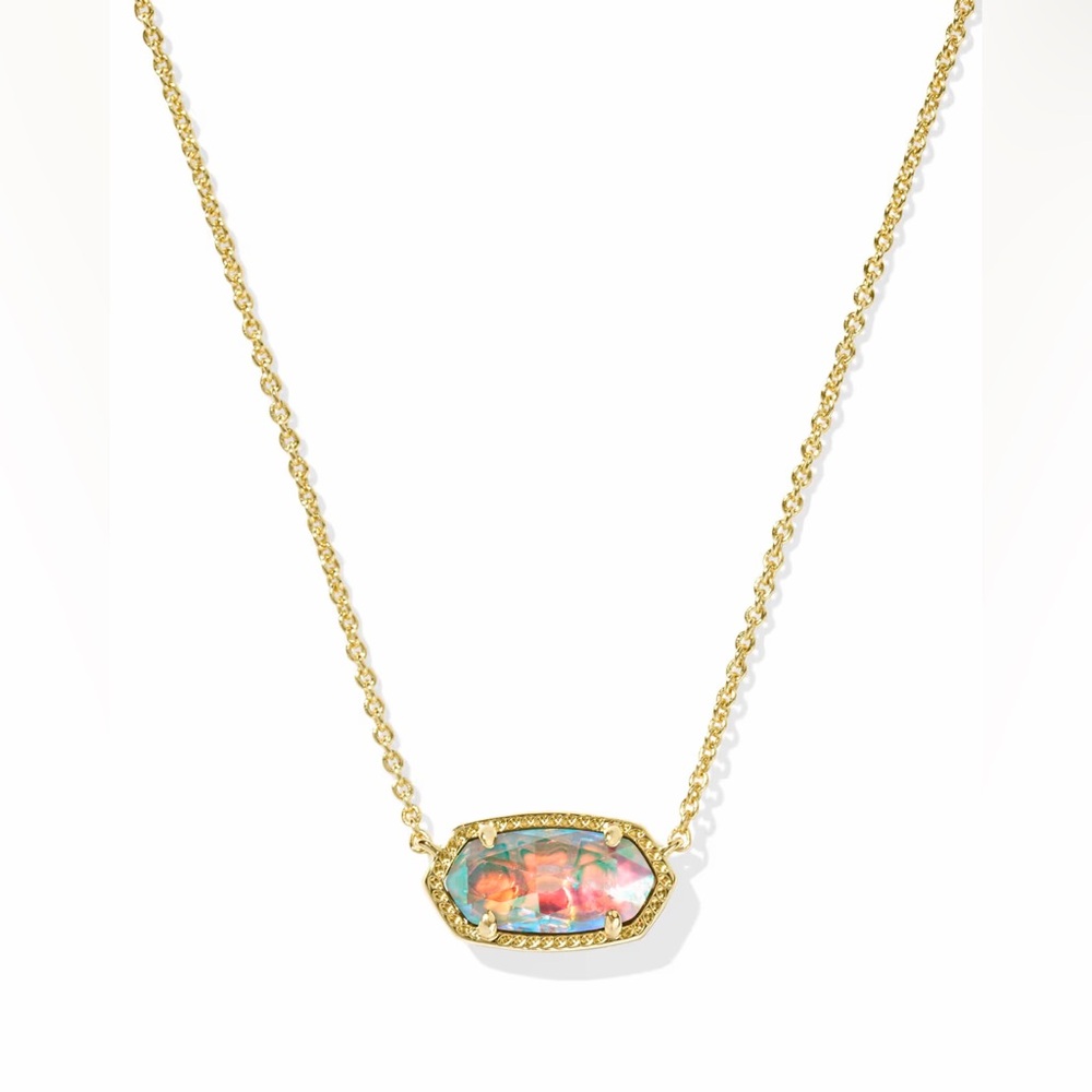 Kendra Scott Elisa Gold Pendant Necklace in Dichroic Glass